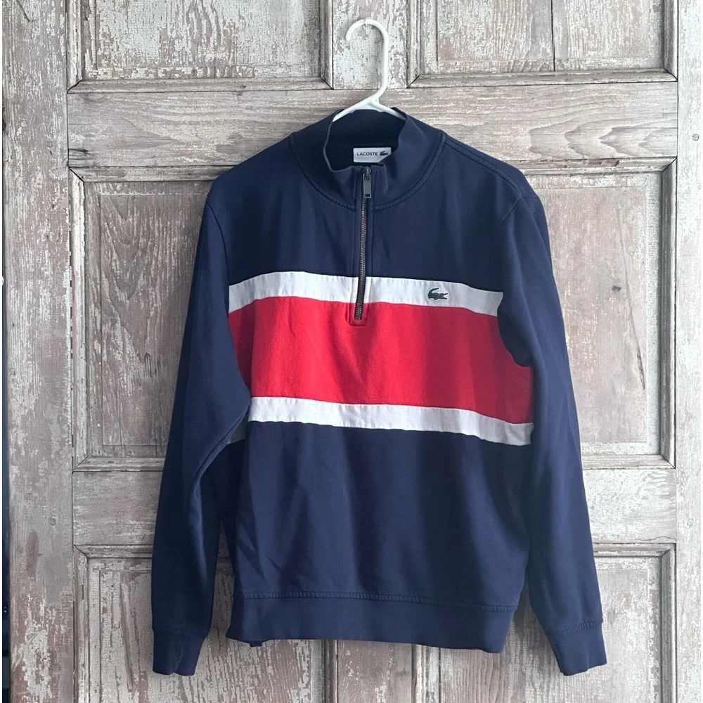 Lacoste quarter zip pull over - Picture 1 of 3